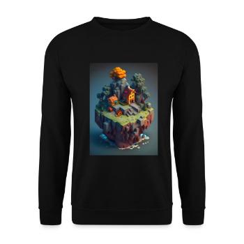 Voxel Fantasy Gaming Gaming Gamer Pixel Block - Unisex Sweatshirt - black - Front - Alina (178cm) & Michal (187cm)