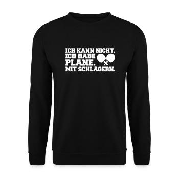 Tischtennis Ping Pong Pingpong Table Tennis - Unisex Pullover - Schwarz - Vorne - Alina (178cm) & Michal (187cm)