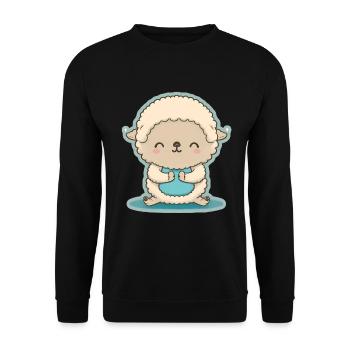 Sheep Lamb Sheep Yoga Meditation Relaxation - Unisex Sweatshirt - black - Front - Alina (178cm) & Michal (187cm)