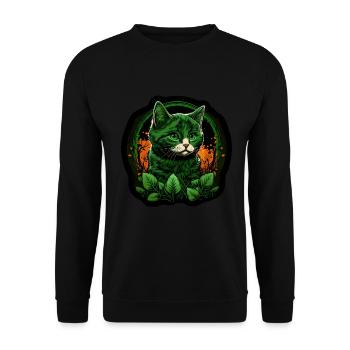Katze Kätzchen St. Patricks Day Irland Irisch - Unisex Pullover - Schwarz - Vorne - Alina (178cm) & Michal (187cm)