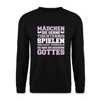 Tischtennis Ping Pong Pingpong Table Tennis - Unisex Pullover - Schwarz - Vorne - Alina (178cm) & Michal (187cm)
