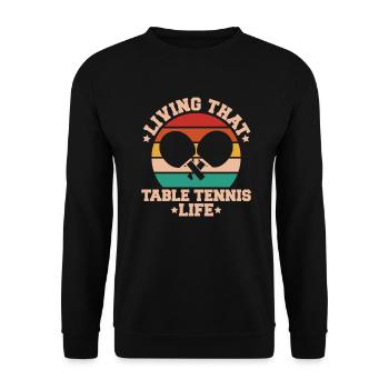 Tischtennis Ping Pong Pingpong Table Tennis - Unisex Sweatshirt - black - Front - Alina (178cm) & Michal (187cm)