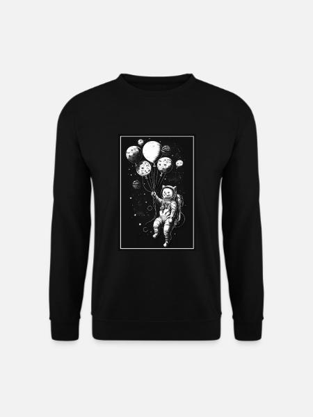 Katze Kätzchen Weltall Astronaut Planet Raumfahrer - Unisex Pullover - Schwarz