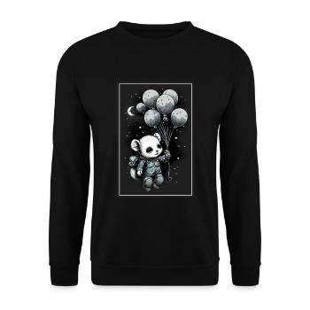 Mouse Hamster Space Astronaut Planet Spaceman - Unisex Sweatshirt - black - Front - Alina (178cm) & Michal (187cm)