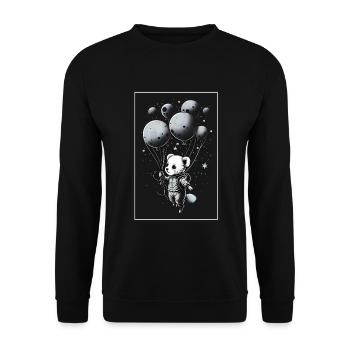 Mouse Hamster Space Astronaut Planet Spaceman - Unisex Sweatshirt - black - Front - Alina (178cm) & Michal (187cm)