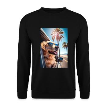 Golden Retriever Sunglasses Beach Palms - Unisex Sweatshirt - black - Front - Alina (178cm) & Michal (187cm)