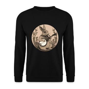Rabbit Banjo Guitar Bunny Rabbit Easter Music - Unisex Sweatshirt - black - Front - Alina (178cm) & Michal (187cm)