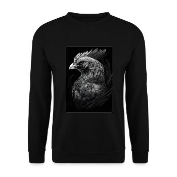 Chickens Whisperer Farm Farmer Chicken coop Chicken - Unisex Sweatshirt - black - Front - Alina (178cm) & Michal (187cm)