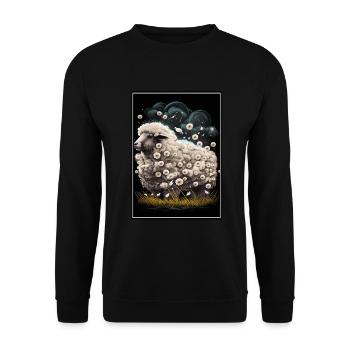 Laine de mouton Laine de mouton Pissenlit - Sweat-shirt Unisexe - noir - Devant - Alina (178cm) & Michal (187cm)