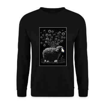 Laine de mouton Laine de mouton Pissenlit - Sweat-shirt Unisexe - noir - Devant - Alina (178cm) & Michal (187cm)