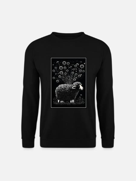 Schaf Wolle Schafswolle Pusteblume Löwenzahn - Unisex Pullover - Schwarz