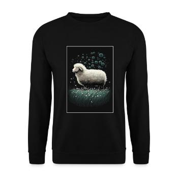 Laine de mouton Laine de mouton Pissenlit - Sweat-shirt Unisexe - noir - Devant - Alina (178cm) & Michal (187cm)