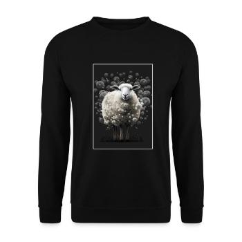 Laine de mouton Laine de mouton Pissenlit - Sweat-shirt Unisexe - noir - Devant - Alina (178cm) & Michal (187cm)