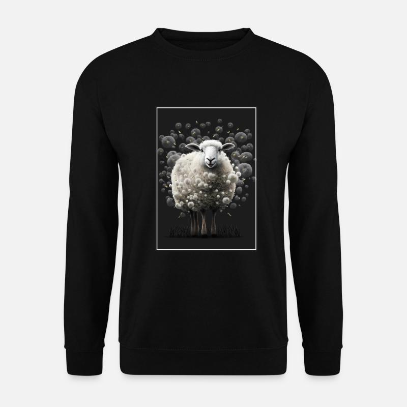 Schaf Wolle Schafswolle Pusteblume Löwenzahn - Unisex Pullover - Schwarz