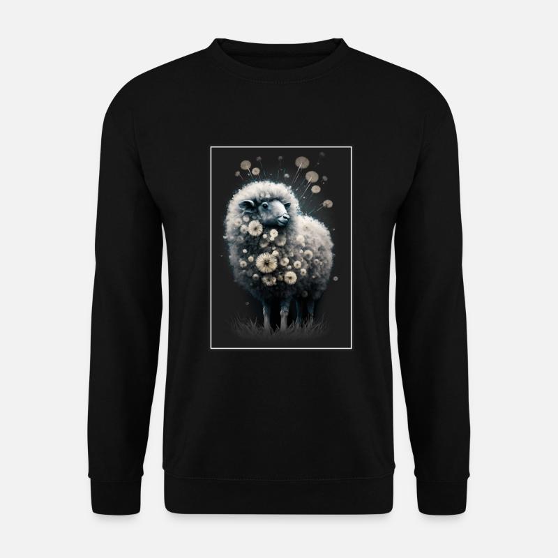 Schaf Wolle Schafswolle Pusteblume Löwenzahn - Unisex Pullover - Schwarz