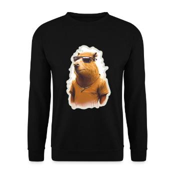 Capybara Capybara Cochon d’Inde Mèmes rongeurs - Sweat-shirt Unisexe - noir - Devant - Alina (178cm) & Michal (187cm)
