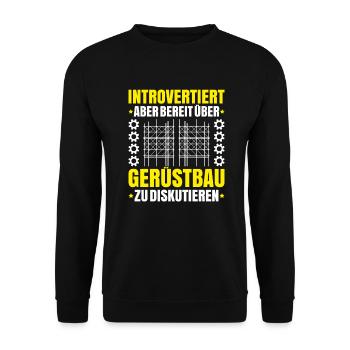Gerüstbauer Gerüstbau Gerüstmonteur Scaffolder - Unisex Pullover - Schwarz - Vorne - Alina (178cm) & Michal (187cm)