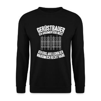 Gerüstbauer Gerüstbau Gerüstmonteur Scaffolder - Unisex Pullover - Schwarz - Vorne - Alina (178cm) & Michal (187cm)