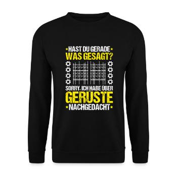 Gerüstbauer Gerüstbau Gerüstmonteur Scaffolder - Unisex Pullover - Schwarz - Vorne - Alina (178cm) & Michal (187cm)