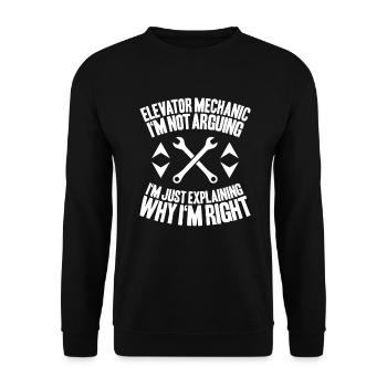 Elevator Fitter Elevator Mechanic Elevator Mechanic - Unisex Sweatshirt - black - Front - Alina (178cm) & Michal (187cm)