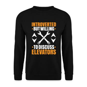Elevator Fitter Elevator Mechanic Elevator Mechanic - Unisex Sweatshirt - black - Front - Alina (178cm) & Michal (187cm)