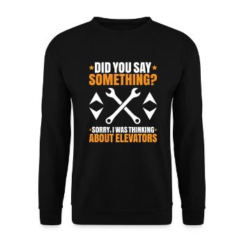 Elevator Fitter Elevator Mechanic Elevator Mechanic - Unisex Sweatshirt - black - Front - Alina (178cm) & Michal (187cm)