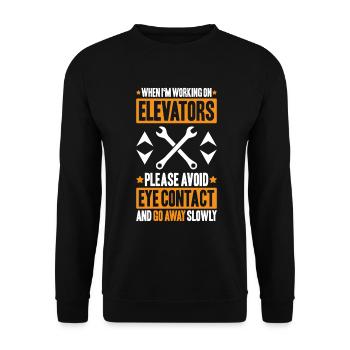 Elevator Fitter Elevator Mechanic Elevator Mechanic - Unisex Sweatshirt - black - Front - Alina (178cm) & Michal (187cm)
