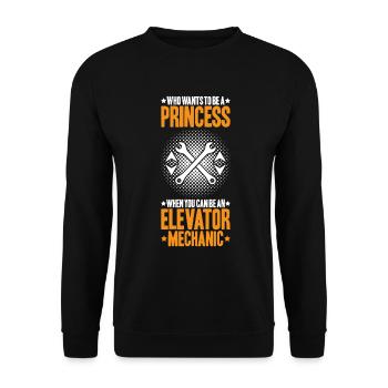 Elevator Fitter Elevator Mechanic Elevator Mechanic - Unisex Sweatshirt - black - Front - Alina (178cm) & Michal (187cm)
