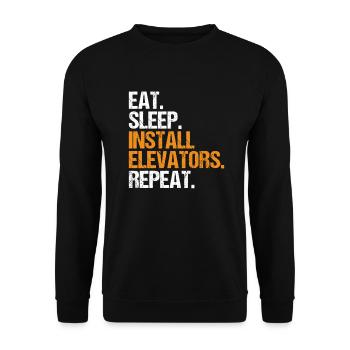 Elevator Fitter Elevator Mechanic Elevator Mechanic - Unisex Sweatshirt - black - Front - Alina (178cm) & Michal (187cm)