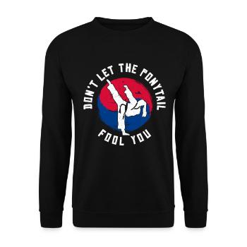 TKD Korean Martial Arts Tae Kwon - Unisex Pullover - Schwarz - Vorne - Alina (178cm) & Michal (187cm)
