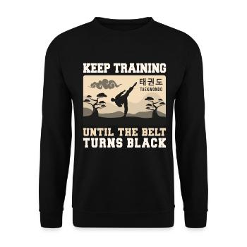TKD Korean Martial Arts Tae Kwon - Unisex Pullover - Schwarz - Vorne - Alina (178cm) & Michal (187cm)