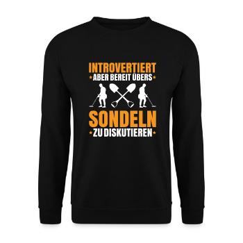 Sondengänger Sondler Metalldetektor Detectorist - Unisex Pullover - Schwarz - Vorne - Alina (178cm) & Michal (187cm)