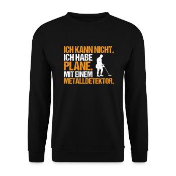 Sondengänger Sondler Metalldetektor Detectorist - Unisex Pullover - Schwarz - Vorne - Alina (178cm) & Michal (187cm)