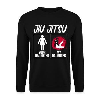 Brazilian Jiu Jitsu MMA Bjj Hugger - Unisex Pullover - Schwarz - Vorne - Alina (178cm) & Michal (187cm)