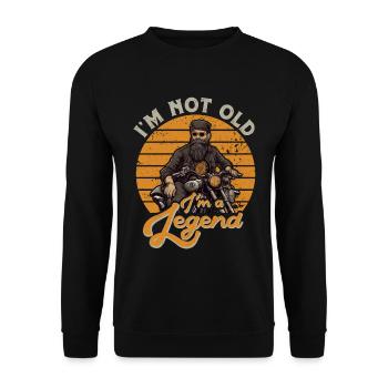 Im not old im a legend - Father's Day Motorcycle Vintage - Unisex Sweatshirt - black - Front - Alina (178cm) & Michal (187cm)