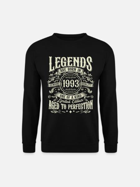 Jahrgang 1993 geboren Legenden Vintage Geburtstag - Unisex Pullover - Schwarz