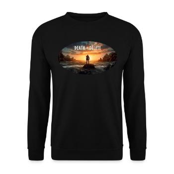 Hardcore Challenge | Death = Delete Gamer - Unisex Pullover - Schwarz - Vorne - Alina (178cm) & Michal (187cm)