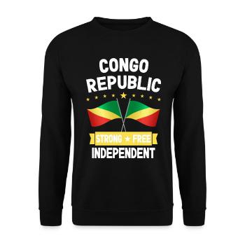 Kongo Republik - Unisex Pullover - Schwarz - Vorne - Alina (178cm) & Michal (187cm)