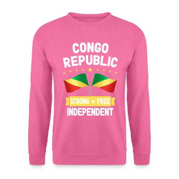 République du Congo - Sweat-shirt Unisexe - rose - Devant