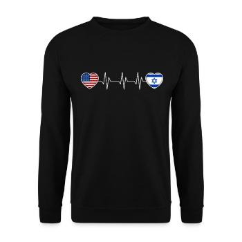 Israel - Unisex Sweatshirt - black - Front - Alina (178cm) & Michal (187cm)