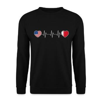 Bahrain - Unisex Pullover - Schwarz - Vorne - Alina (178cm) & Michal (187cm)