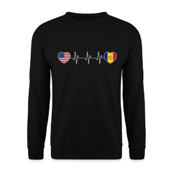 Andorra - Unisex Pullover - Schwarz - Vorne - Alina (178cm) & Michal (187cm)