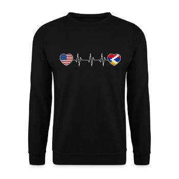 Artsakh - Sweat-shirt Unisexe - noir - Devant - Alina (178cm) & Michal (187cm)