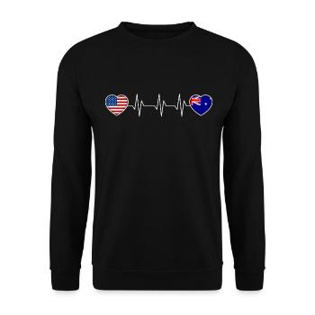 Australien - Unisex Pullover - Schwarz - Vorne - Alina (178cm) & Michal (187cm)