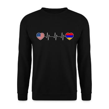 Armenien - Unisex Pullover - Schwarz - Vorne - Alina (178cm) & Michal (187cm)