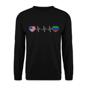 Daghestan - Sweat-shirt Unisexe - noir - Devant - Alina (178cm) & Michal (187cm)