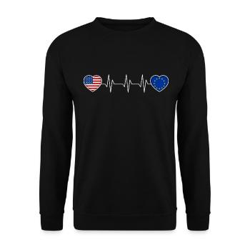 European Union - Unisex Sweatshirt - black - Front - Alina (178cm) & Michal (187cm)