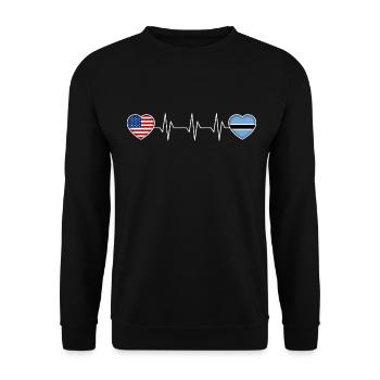 Botswana - Unisex Pullover - Schwarz - Vorne - Alina (178cm) & Michal (187cm)