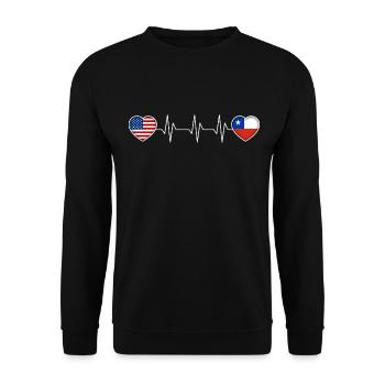 Chile - Unisex Sweatshirt - black - Front - Alina (178cm) & Michal (187cm)