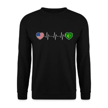 Îles Cocos - Sweat-shirt Unisexe - noir - Devant - Alina (178cm) & Michal (187cm)